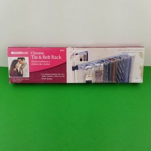 NEW Closetmaid Chrome Tie Belt Scarves Jewelry Rack Wall Mount  W/14 Hooks